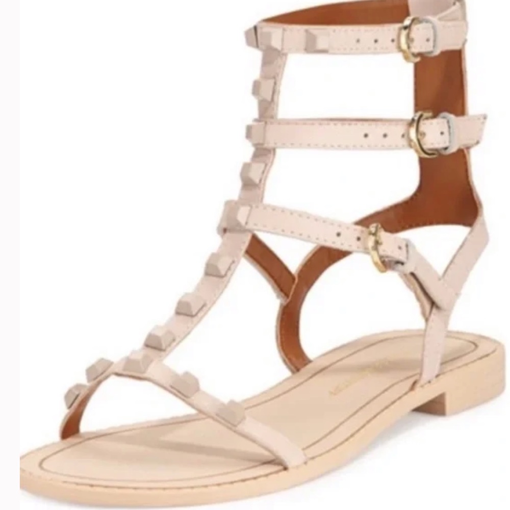 Rebecca Minkoff Size 8 Georgina Sandal Blush Studded Leather Gladiator Sandals